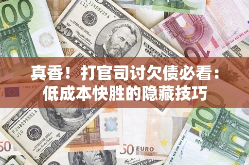 武汉真香！打官司讨欠债必看：低成本快胜的隐藏技巧
